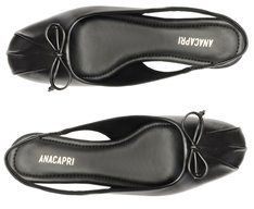 Sapatilha Slingback Laço Biqueira Preta