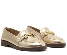 Mocassim Classico Bridão Dourado