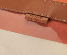 Necessaire Média Listras Vinil Laranja