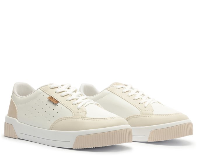 Tênis Anacapri Sola Vulcanizada Urban Furinhos - Branco/Bege - 33