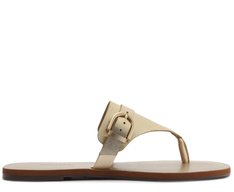 Rasteira Fivela Elise Couro Dourado