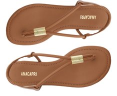 Sandália Slim Metal Comfy Salto Marrom