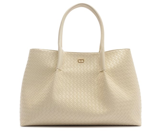 Bolsa Shopping Grande Textura Tressê Branca
