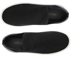 Tênis Slip On Knit Sola Bicolor Preto