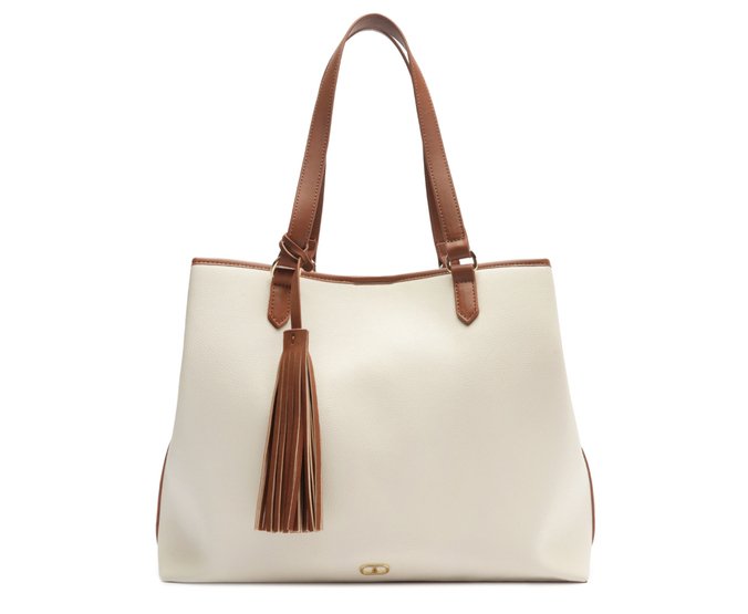 Bolsa Shopping Grande Tassel Bege