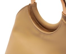 Bolsa Tiracolo Pequena Alça Metal Bege