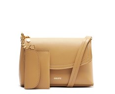 Bolsa Tiracolo Pequena Com Pouch Bege
