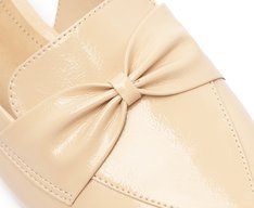 Sapatilha Slingback Verniz Laço Bege