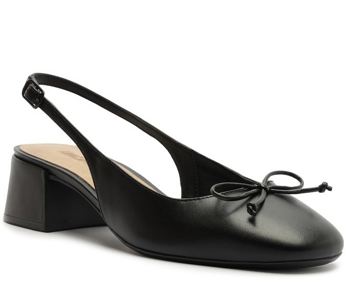 Sapatilha Slingback Laço Minimalista Preta