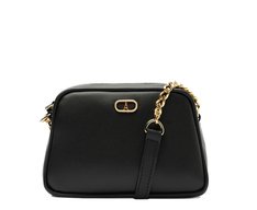 Bolsa Tiracolo Pequena Arredondada Glam Preta