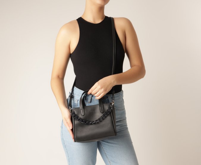 Bolsa Tote Pequena Corrente Preta