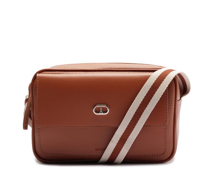 Bolsa Tiracolo Média Bolso Frontal Marrom