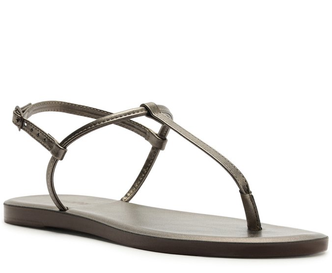 Sandália Slim Monocolor Prata Velho