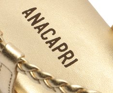 Sandália Plataforma Dourada Tiras de Trança