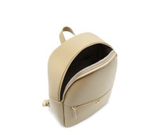 Mochila Média Zíper Frontal Bege
