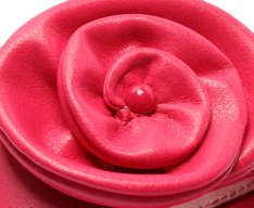 Rasteira Tira Única Flor Rosa