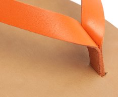 Rasteira Slim Tira Única Couro Laranja
