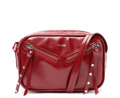 Bolsa Tiracolo Média Fecho Duplo Zíper Vermelha