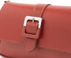 Bolsa Tiracolo Média Fivela Bicolor Vermelha