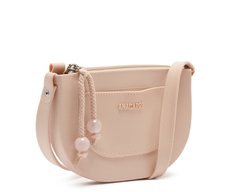 Bolsa Tiracolo Pequena Pingente Bege