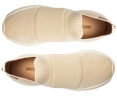 Tênis Slip On Knit Faixa Sporty Bege