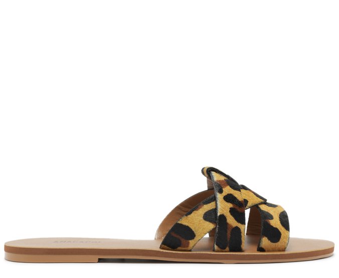 Rasteira Entrelaçada Onça Animal Print