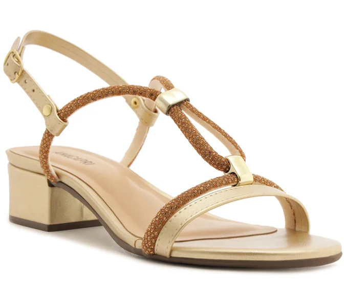Sandália Tiras Glam Angélica Dourada