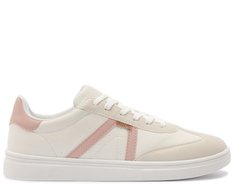 Tênis Pontilhado Lateral Branco e Rosa