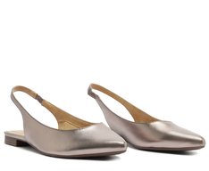 Sapatilha Slingback Bico Fino Prateada