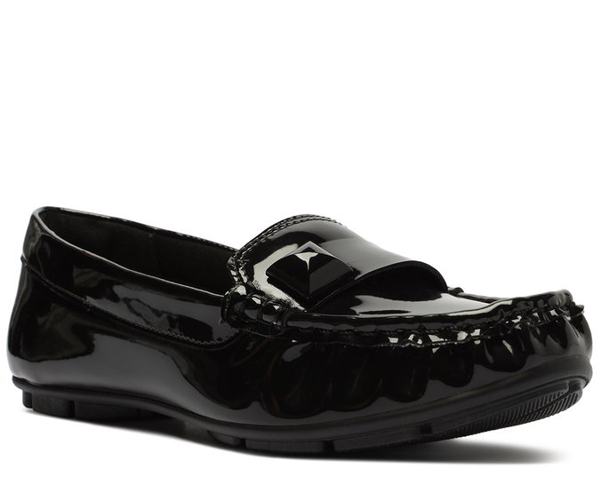 Mocassim Verniz Spike Preto