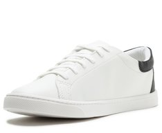 Tênis de Amarrar Branco e Preto Slim