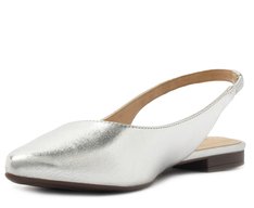 Sapatilha Slingback Bico Fino Prata