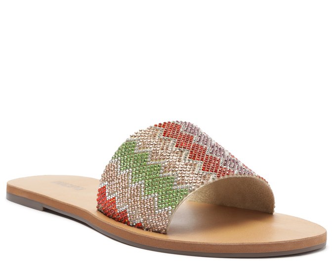 Rasteira Tira Única Glam Zig Zag Multicolorida