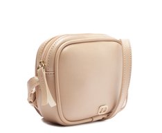 Bolsa Tiracolo Pequena Cápsula Mono Arredondada Bege