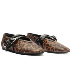 Sapatilha Tira Dupla Fivelas Megan Animal Print