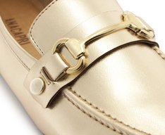Mocassim Detalhe Removível Bridão E Pala Dourado