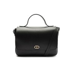 Bolsa Tiracolo Média Com Divisórias Preta