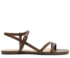 Rasteira Tiras Ivory Marrom
