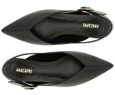 Sapatilha Slingback Bico Fino Fivela Preta