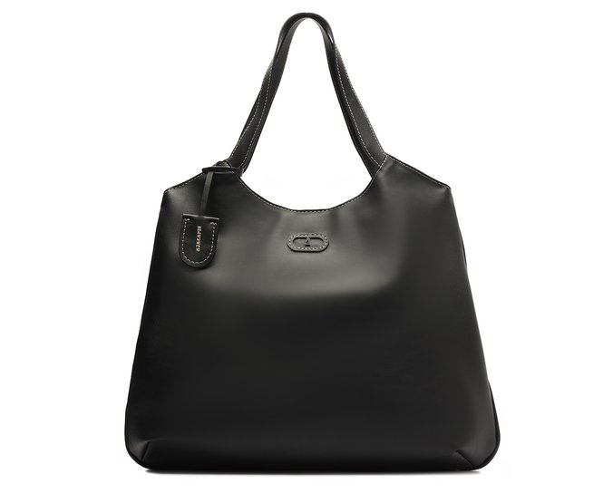 Bolsa Shopping Grande Costura Ornamental Preta