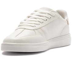 Tênis Detalhe Listra Lateral Branco E Dourado