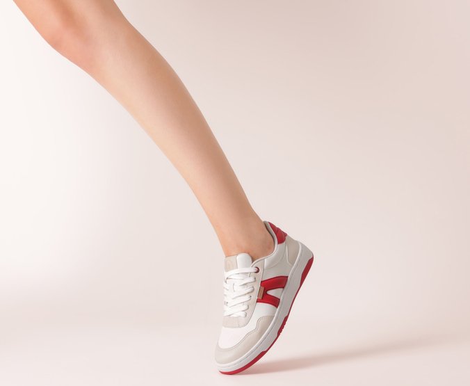 Tênis AC1119 Branco e Vermelho