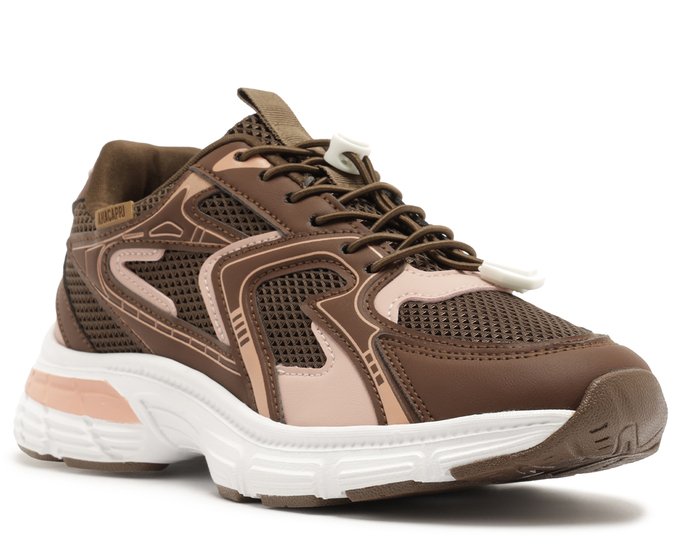 Tênis Robusto Sporty Marrom e Rosa