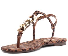 Rasteira Slim Pingente Animal print