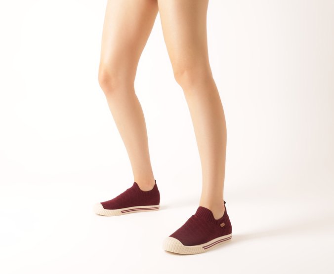 Tênis Slip On Knit Texturizado Roxo