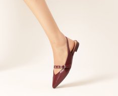Sapatilha Slingback Tira Única Fivela Roxa