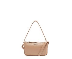 Bolsa Tiracolo Pequena Baguete Bege