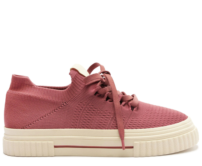 Tênis Knit Sola Alta New Alê Rosa