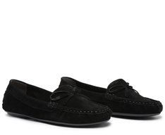 Mocassim Preto Camurça Lacinho