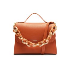 Bolsa Tiracolo Média Corrente Acrílica Marmorizada Laranja